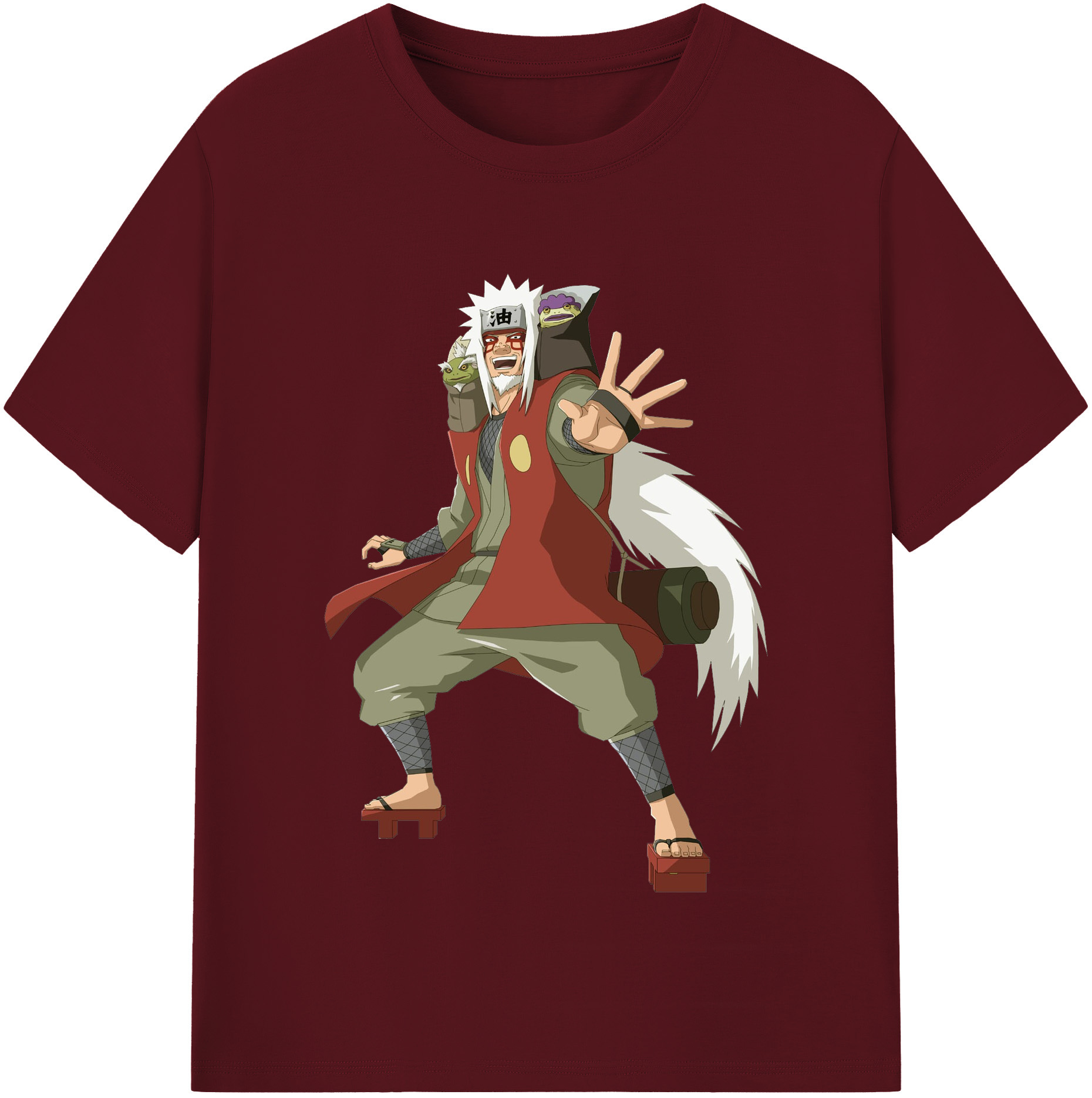 （画像用） NARUTO -ナルト- 自来也（じらいや） Jiraiya 綿100％半袖Tシャツ（フロントプリント）